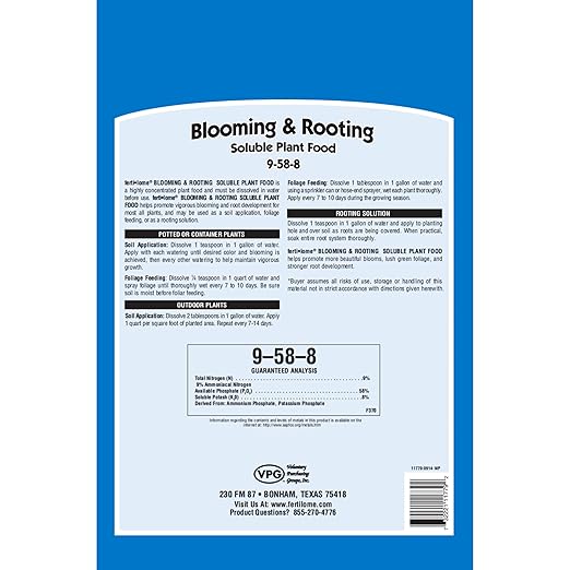 Fertilome (11778) Blooming & Rooting Soluble Plant Food 9-58-8 (8 oz)