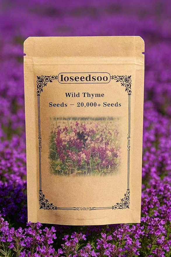 LOSEEDSOO Wild Thyme Seeds – 20,000+ Seeds, Perennial Ground Cover Plant for Outdoor Garden & Landscaping