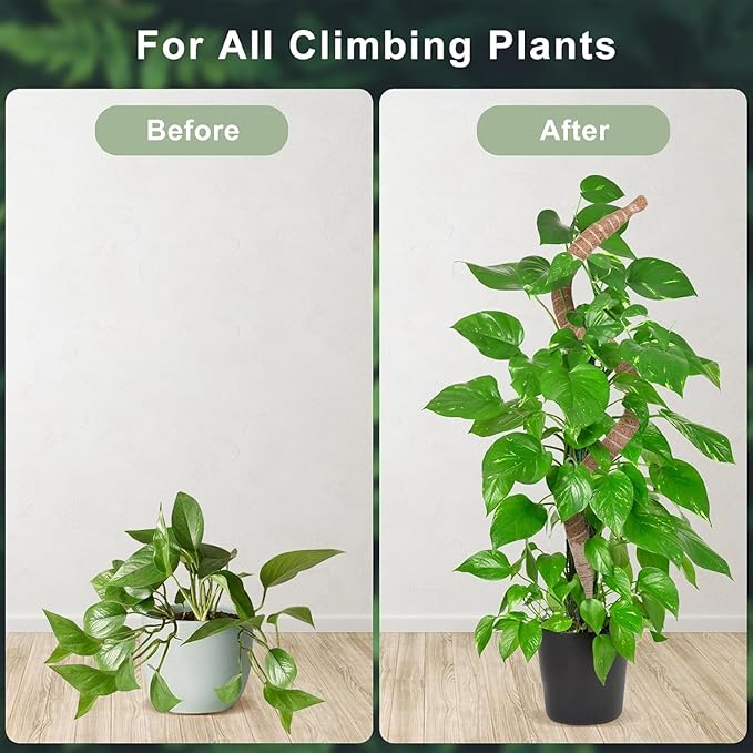 35 Inch Moss Pole for Plants, Bendable Moss Pole for Plants Monstera, Tall Moss Poles for Climbing Plants Indoor, LargeSupport, Garden Trellis Stick Stakes