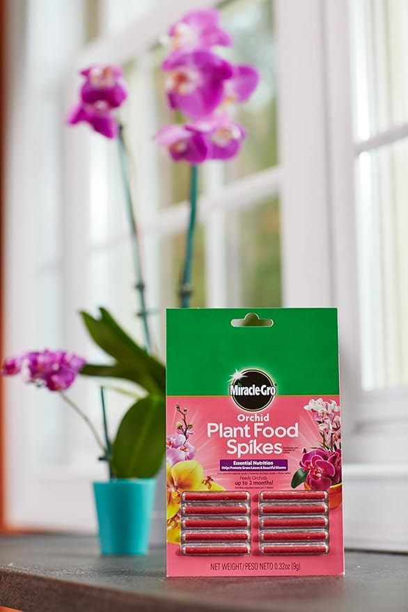 Miracle-Gro Orchid Plant Food Spikes - Indoor Plant Fertilizer Sticks for Potted Orchids, Feeds for up to 2 Months, 10 Spikes