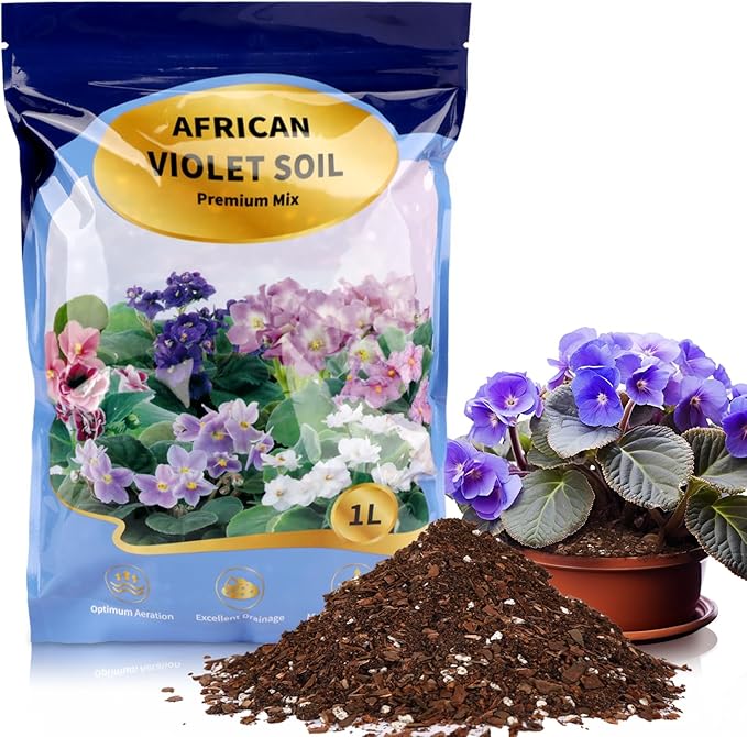 African Violet Potting Soil Mix 1qt, Pre-Mixed Acid Soil Ideal for African Violets to Ensure Optimal Nutrient Uptake and Vibrant Blooms
