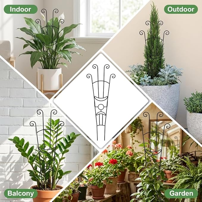 Large Metal Plant Trellis for Potted Plants, 3Pcs, 33 inch, Expandable Monstera Trellis, Provide Support for Indoor and Outdoor Climbing Plants to Assist Their Healthy Growth
