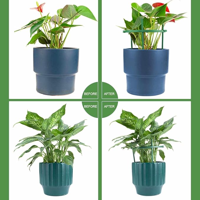 Lcukyalc 36 Packs Plant Support Stakes with Twist Ties, Clips & Labels for Garden, Stackable Flower Support Stake, Indoor Outdoor Plant Stakes for Tomato, Monstera, Climbing Plants.
