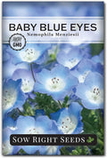 Sow Right Seeds - Baby Blue Eyes Flower Seeds for Planting - Annual Plant with Sweet Essence - Non-GMO Heirloom Packet with Instructions to Plant a Home Garden - Native California Wildflower (1)