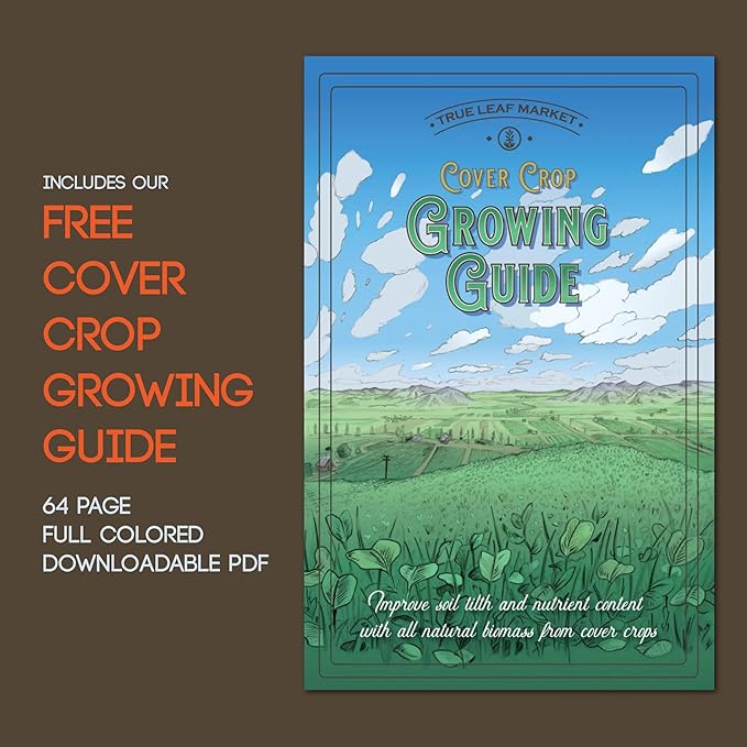 Cover Crop Seed Mix Organic - Pollinator & Bee Friendly Cover Crop Mix - 1 lb ~6,800 Seeds - Clover Cover Crop Blend - Includes Hairy Vetch Cover Crop Seeds, Crimson Clover, Peas, & Oats
