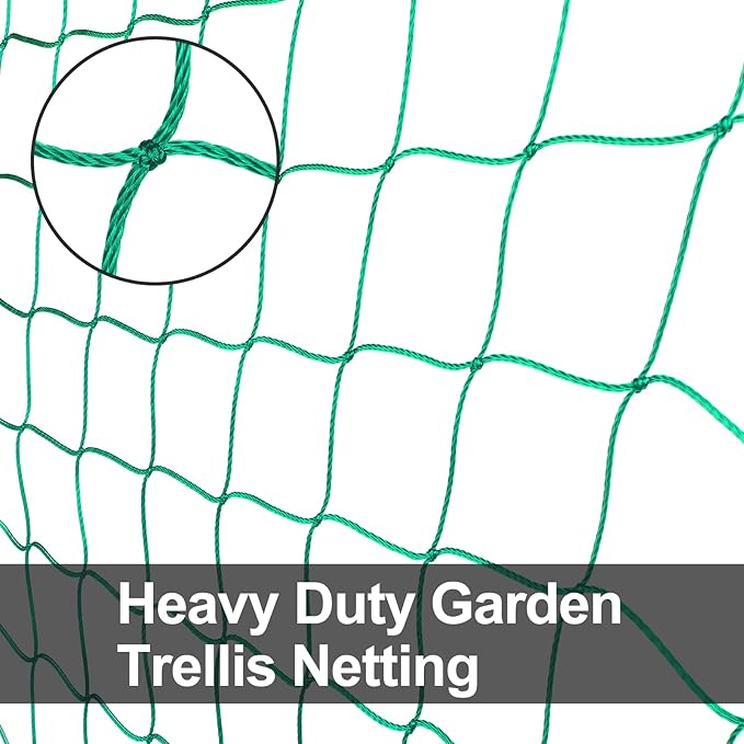Trellis Netting, Heavy-Duty Garden Grow Netting for Climbing Plants, Outdoor Indoor Net for Cucumber, Tomatoes, Beans, Clematis, Fruits & Vegetables, Climbing Vining Plants (8.2' x 6.6'Ft)