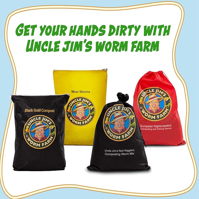 Uncle Jim's Worm Farm Black Gold Worm Castings Compost Fertilizer for Garden Soil | Red Wriggler Earthworm Casting Organic Fertilizer for Plants | Nutrient Rich Fertilizer Solutions | 4 lbs