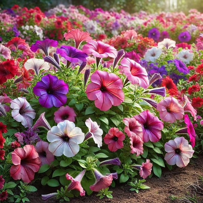Petunia Triumph F1 Mix Seeds – Annual Hybrid Flower | Grandiflora, Vibrant Mix of Large Blooms, Early & Abundant Flowering
