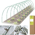 RIFNY 48 PCS Garden Hoops for Raised Beds, Greenhouse Hoops Kit Long Grow Tunnel for Row Cover, Rust-Free Fiberglass Garden Support Poles for Insect Mesh Netting Freeze Plant Cover (Green)