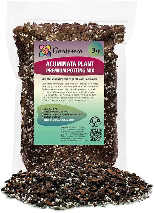 Premium Monstera Acuminata Potting Soil - Enhances Aeration and Drainage for Optimal Growth by Gardenera - 3 Quart