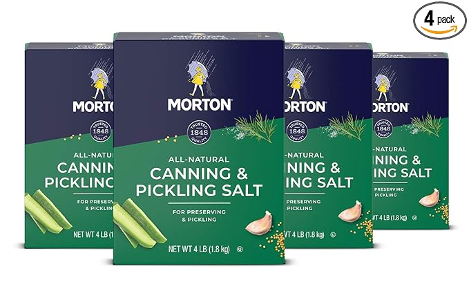 Morton Canning & Pickling Salt,( 4 lb), 4-Pack, Perfect for Preserving & Home Canning