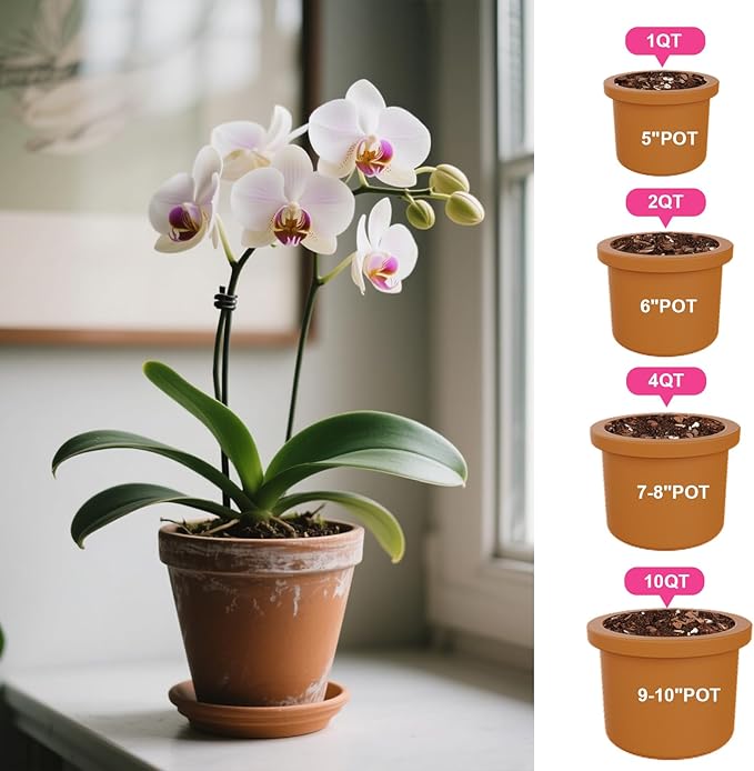 Orchid Potting Mix 1qt，Orchid Soil Composed of Orchid Bark and Perlite，Premium Orchid Medium for Potting, Repotting, Enhanced Drainage, Air Flow & Root Ventilation