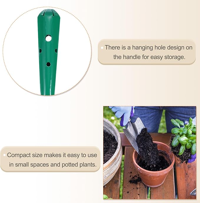 HARFINGTON 2pcs Mini Colorful Metal Hand Shovel 11" x 3" Digging Trowel Set Transplanting Garden Tools for Flower Soil Digging Planting Weeding Transplanting Garden, Pink