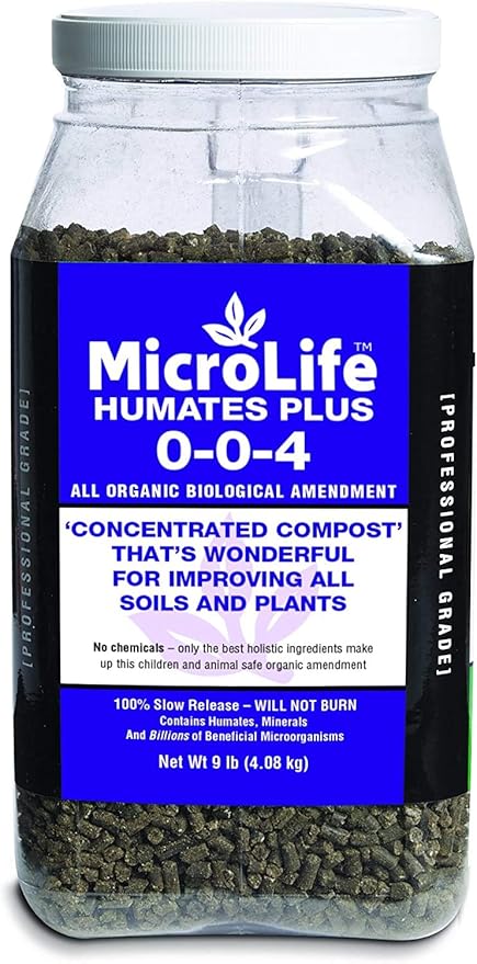 MicroLife Humates Plus (0-0-4) Professional Grade Granular Concentrated Compost Soil Amendment & Conditioner for Improving All Plants & Soils, 9 LBS