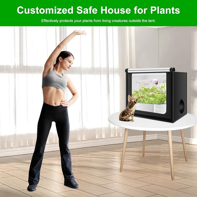 MELONFARM 24"x16"x24" Grow Tent, Double Transparent Viewing Door Indoor Grow Tent, Growing Tent with High Reflective Mylar & Floor Tray, Plant Tent for Indoor Hydroponics Growing