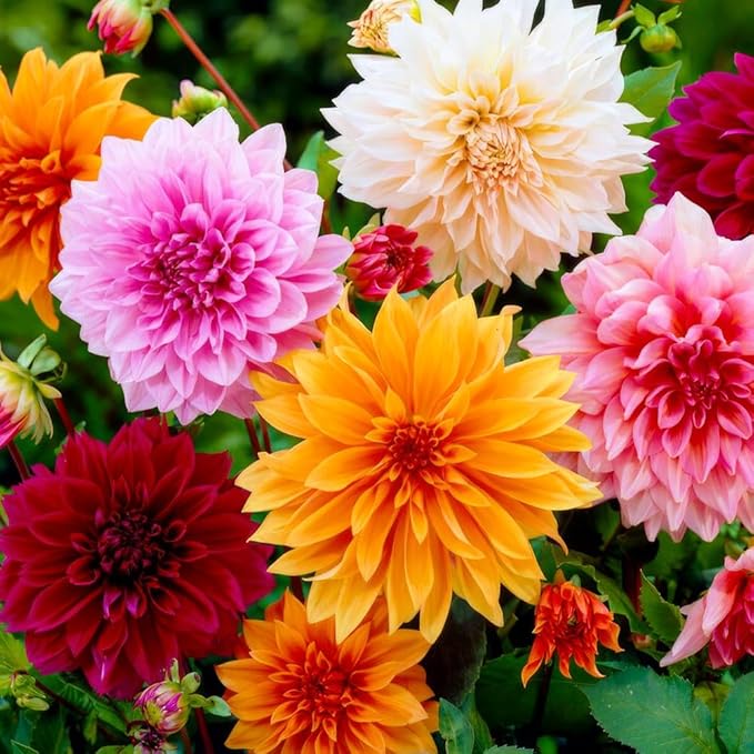 Mixrug 300+ Mix Dahlia Seeds for Planting - Rare Dahlia Pompon Flower Seeds -Dahlias Seed Variabilis Beautiful Annual for Outdoor Garden