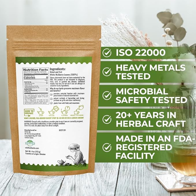 4 oz. White Mulberry Tea Mulberry Leaf Herbal Tea (Morus Alba) - 113g Herb Hoja De Morera