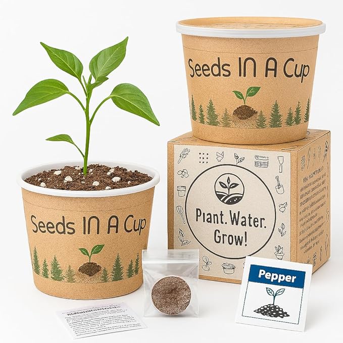 Seeds In A Cup - Plant Growing Kit-: Vegetable and Herb Growing Kit (Sunflower)