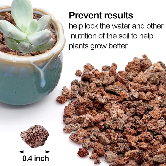 TOYPOPOR 6lb Red Lava Rocks Soil for Plants, Bonsai Cacti Succulents Horticultural Stones, Natural Decorative Volcanic Drainage Gravel for Vase Fillers, Terrarium, Top Dressing, Landscaping, Gardening