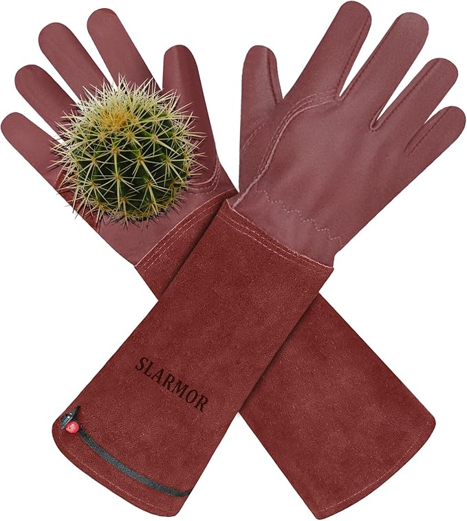 Long Gardening-Gloves Women/Men-Thorn proof Rose Pruning Heavy Duty Gauntlet, Best Garden Gifts for Gardener-L