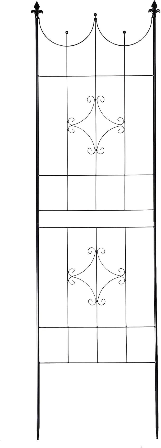 OUTOUR Larger Garden Trellis Plant Support Wire Lattice Grid Panel Stake Fence, 70"x20", for Climbing Plants, Potted Vines Vegetables Vining Flowers Ivy Roses Clematis, Lawn Backyard Patio, Black