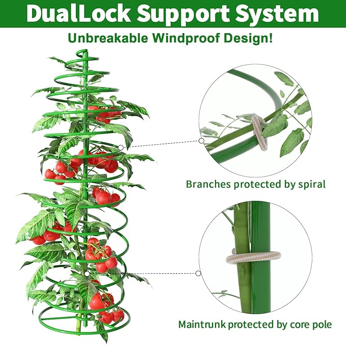 AMAGABELI GARDEN & HOME 3 Pack Tomato Cages for Garden Plant Support 42" Stakes Metal Tower for Climbing Plants Vegetables Potted Plants Tomatoes Pea Bean Cucumber Flowers Outdoor