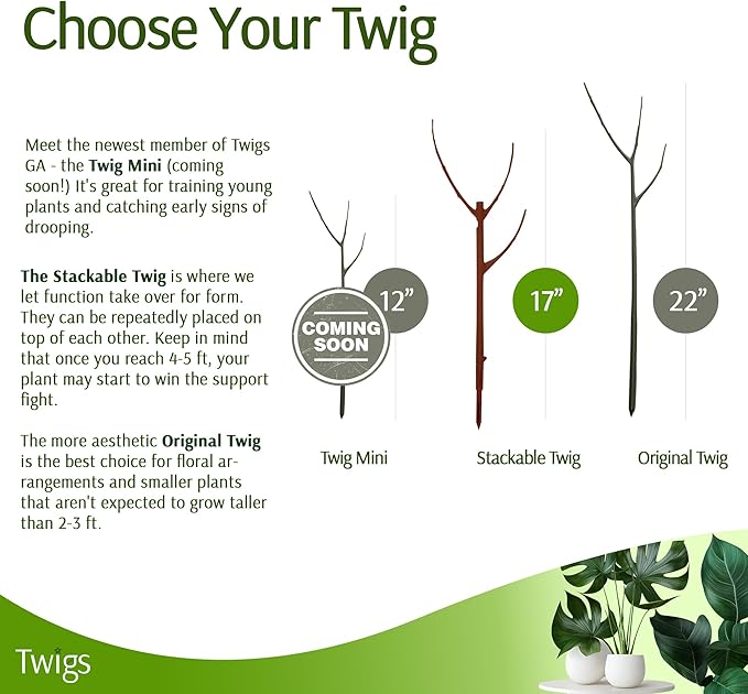 Stackable Plant Support Stakes, Indoor & Outdoor Houseplant Stem Support, Garden Accessories, Durable Trellis Alternative for Climbing & Potted Plants - Begonia Red, 10 Pack, 17" L