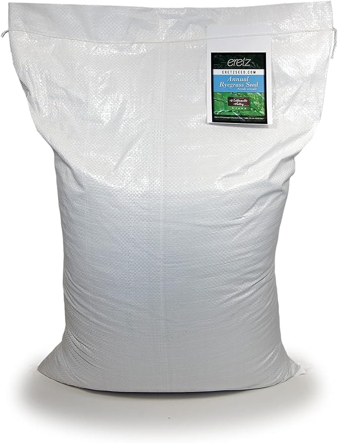 Annual RyeGrass Seed by Eretz - Willamette Valley, Oregon Grown. No fillers, No Weed or Other Crop Seeds (25lb)