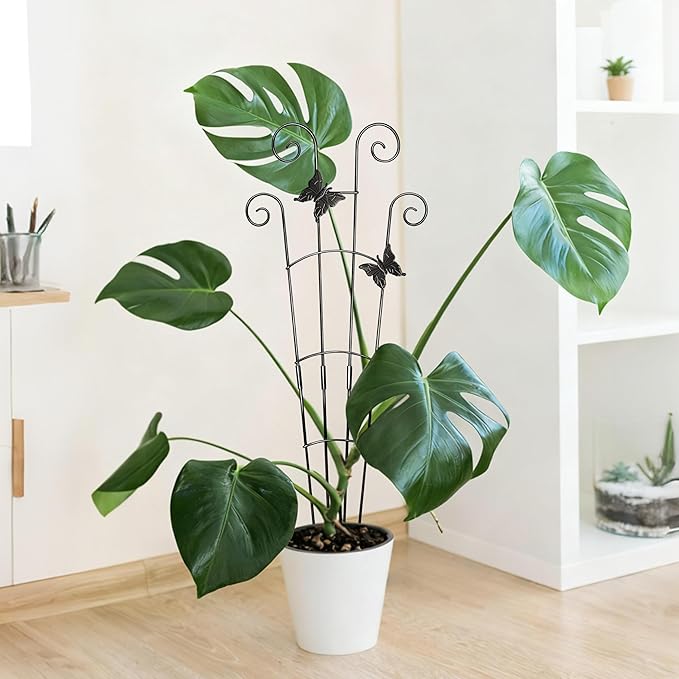 30'' Larger Plant Trellis Indoor, Expandable Metal Trellis for Climbing Plants Indoor, House Plant Climbing Support for Monstera Hoya Pothos, 4P