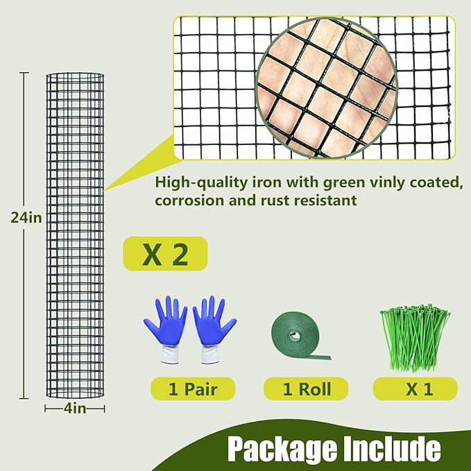 2 Pack Metal Moss Pole, 24" Moss Poles for Plants Monstera, Stackable Sphagnum Moss Pole, Plant Poles for Climbing Plants Work with Sphagnum Moss(2 Pack 24")