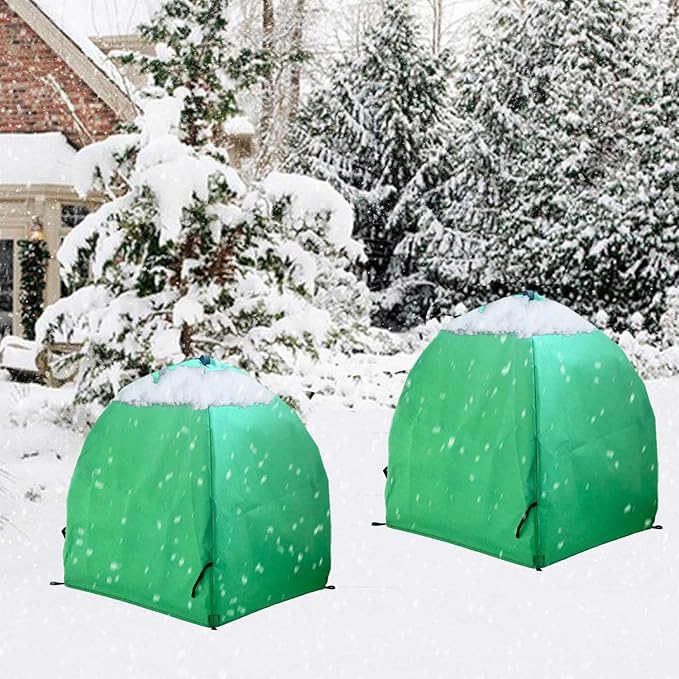 2 Pack Winter Plant Covers Freeze Protection Shrub Covers, Plant Frost Protection Tent, Warm Plant Tents Protecting for Fruit Potted Plants Tree from Freezing Animals Eating(22x22x23in, Frost Cloth)