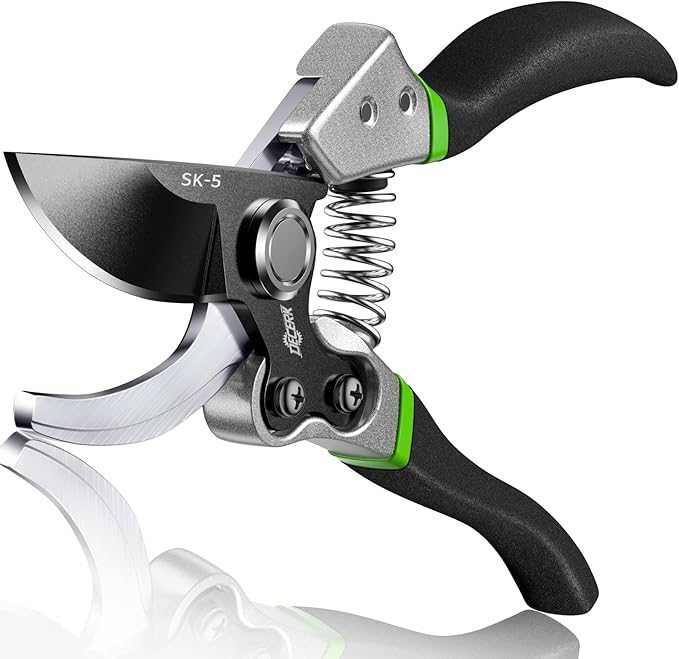 Pruning Shears for Gardening - DECERK 8.5" Professional Bypass Garden Scissors & Clippers, Super Sharp SK5 Blade, Ergonomic Handle Heavy Duty Hand Held Pruners, Gardening Gift for Women Men, 2025 Tool