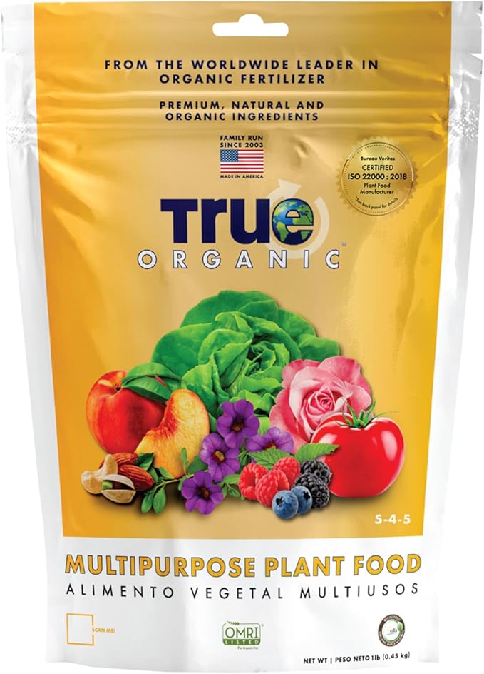 True Organic Multipurpose Plant Food – All-Natural Fertilizer for Fruits, Vegetables, Flowers, and Herbs – Perfect for Small Gardens and Containers
