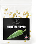 Fall & Winter Anaheim Pepper Seeds for Indoor Planting – 50 Non-GMO Heirloom USA-Grown Mild 500–2,500 SHU Seeds with High Germination (Capsicum annuum)