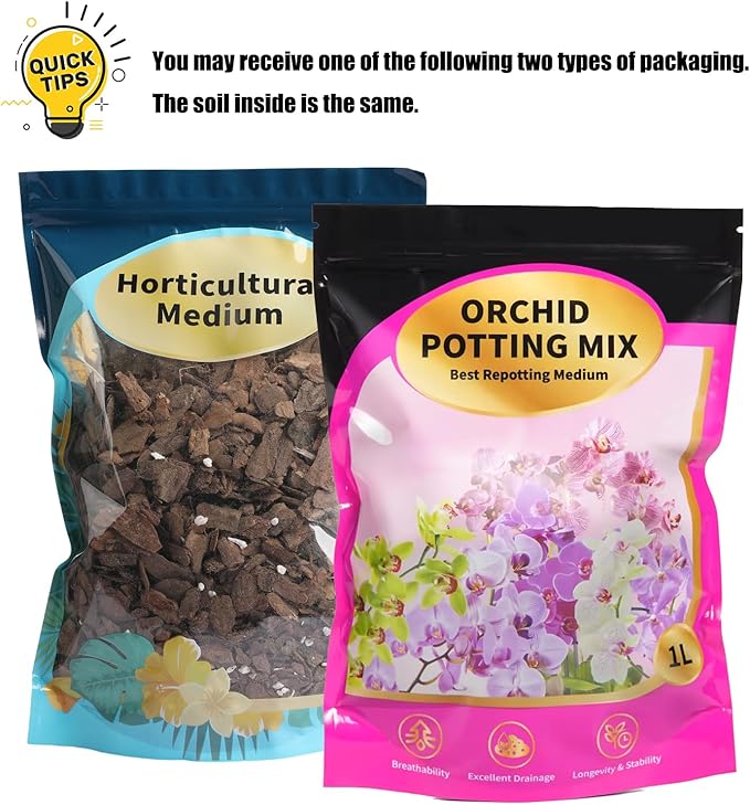Orchid Potting Mix with Orchid Bark 4QT - New Upgraded Formula for Superior Drainage & Breathability | Premium Soil for Healthy Roots