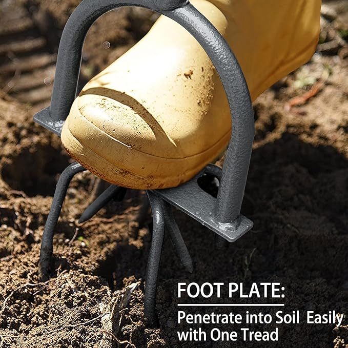 Jardineer Hand Tiller Cultivator, Twist Tiller Garden Claw Heavy Duty, Manual Soil Tiller for Flower Box and Raised Bed