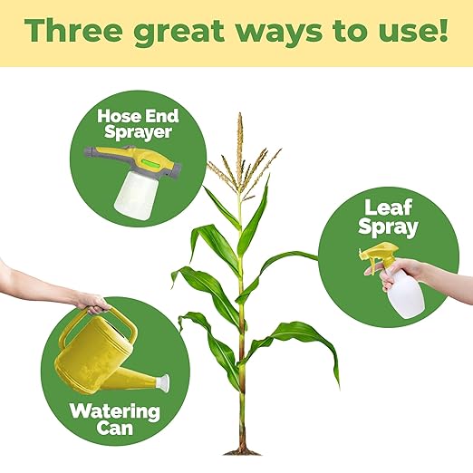 High Nitrogen Fertilizer for Corn – Liquid Plant Food for Strong Stalk Growth, Deep Green Leaves & Bigger Ear Development, 32oz