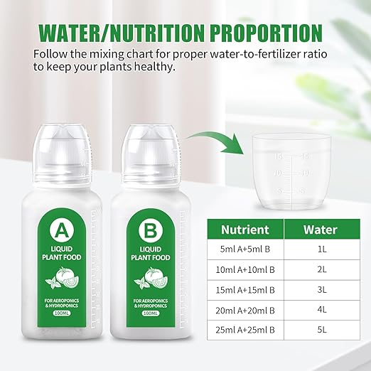 DRYADES Hydroponics Nutrients(800ml in Total), All Purpose Plant Food A&B Hydroponics Supplies, Indoor Plant Fertilizer for Hydroponics Growing System, Hydroponic Solution for Herbs Vegetables