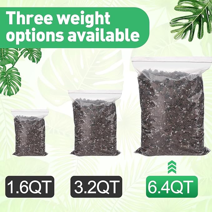 6.4QT Monstera Soil Potting Mix - Natural Organic Tropical Plant Soil for Improving Growth Rate, Sustainable Houseplants Growing Media for Indoor Bonsai Succulents Moisture Retention Drainageq