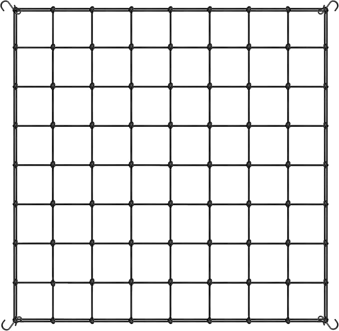 iPower Elastic Trellis Netting for 5x5FT Grow Room, Heavy-Duty Plant Net with Hooks, Flexible Hydroponics Support for Indoor Plants, Gardening, and Horticulture