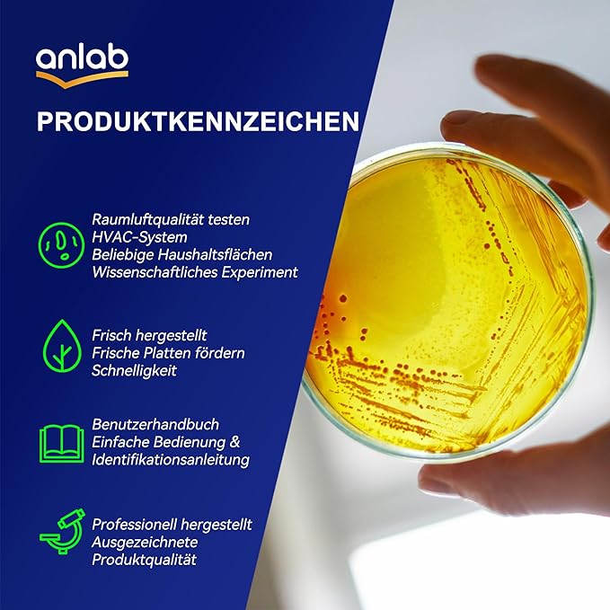 Nutrient Agar Petri Dishes Science Project Kit | Pre-Poured Agar Plates and Cotton Swabs for Science Experiments | Bacteria Science Kit - Sealed Separately (Items of 10)