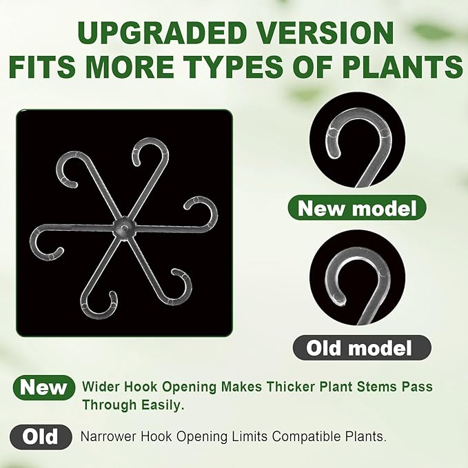 16pcs Upgraded Plant Stem Support, Transparent Plant Support for Indoor Plants, 4 Sizes Climbing Houseplant Stem Holders, Reusable Plant Stabilizer, Indoor Plants Accessories