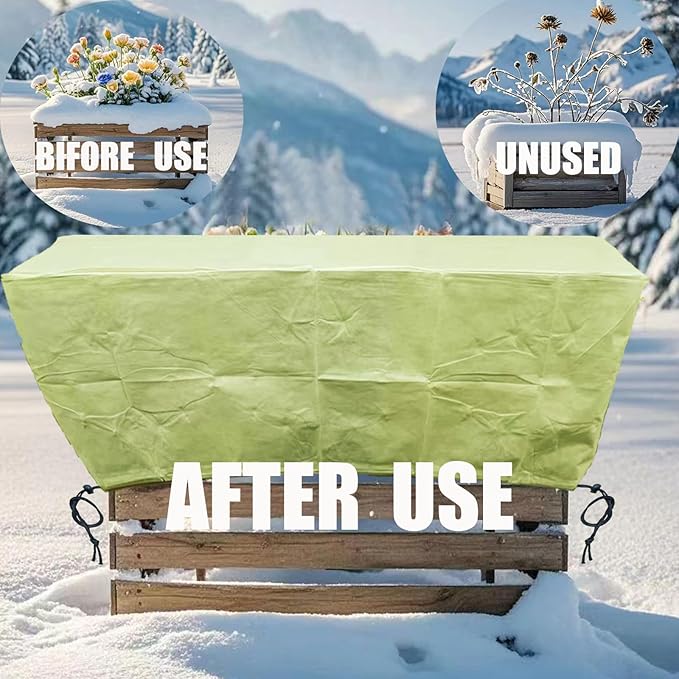 EJW Planter Cover, Plant Covers Freeze Protection,4 Pack68.8 17.7" 15.7" Planter Covers for Winter, Frost Cloths for Outdoor Plants, Raised Bed Covers for Winter.
