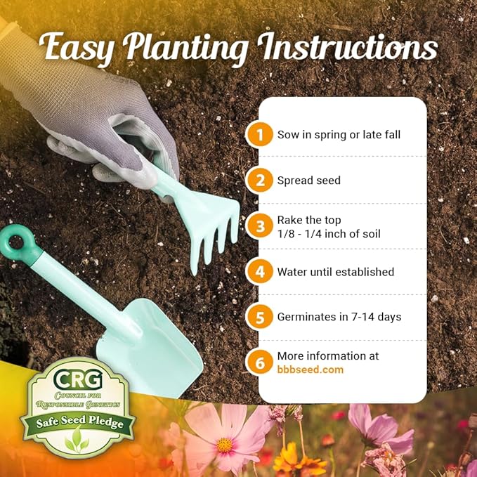 Drought Resistant Wildflower Seeds - 1oz, Open-Pollinated Bulk Flower Seed Mix for Beautiful Perennial, Annual Garden Flowers - No Fillers - 1 oz Packet