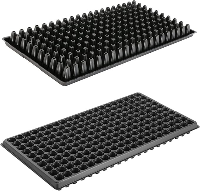 RooTrimmer 200 Cell Plug Tray, 10pcs-Pack Thick Durable Seed Starter Flats Vegetable Fruit Seeds Seedling Plastic Plug Farmer Nursery Trays Propagation