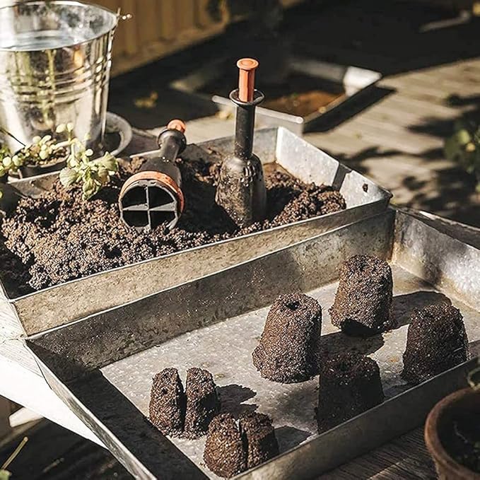 Soil Blocking Tool, Flexible Plastic Compactor, Adjustable Plastic Seed Starting Soil, Fertilizers&Plant Food for Garden