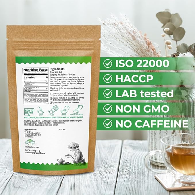 4 oz. Dried Nettle Leaf Tea Ortiga Planta Nettle Herb Bulk Stinging Nettle Leaf Herb Tea (Urtica dioica) - 113g Stinging Nettle Leaves Herbal Tea ortiga verde te