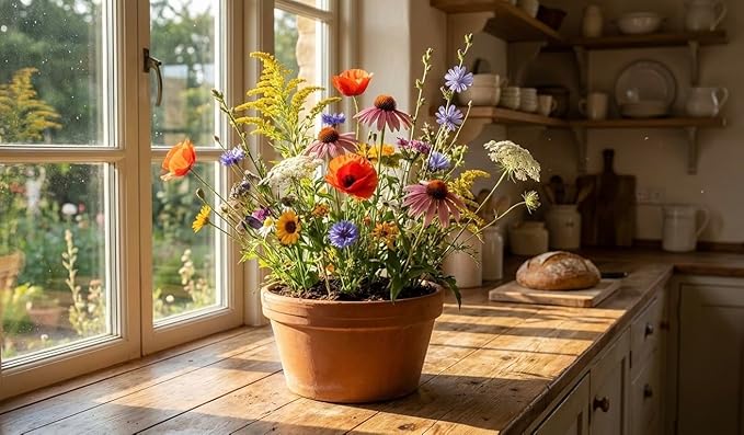 Partial Shade Wildflower Mix - (1LB) - Bring Color to Low-Light Areas that Thrive with Dappled Sun, producing Vibrant Blooms in Yards, Garden beds, Fence Lines, and Woodland Edges.