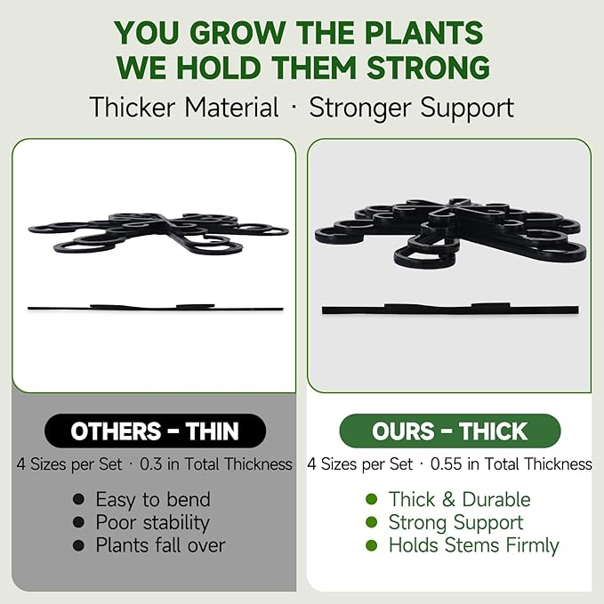 16pcs Plant Stem Support, Plant Support for Indoor Plants, 4 Sizes Climbing Houseplant Stem Holders, Reusable Plant Stabilizer, Indoor Plants Accessories