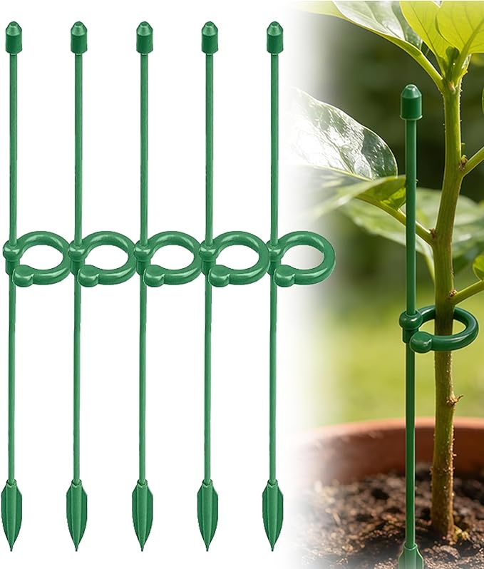 5 Pack Stackable Monstera Plant Support, Garden Plant Stakes for Indoor and Outdoor Plants, Climbing Plant Support Structures Plant Holder Stick Moss Pole for Support Tall Potted Plants (5 Pack)